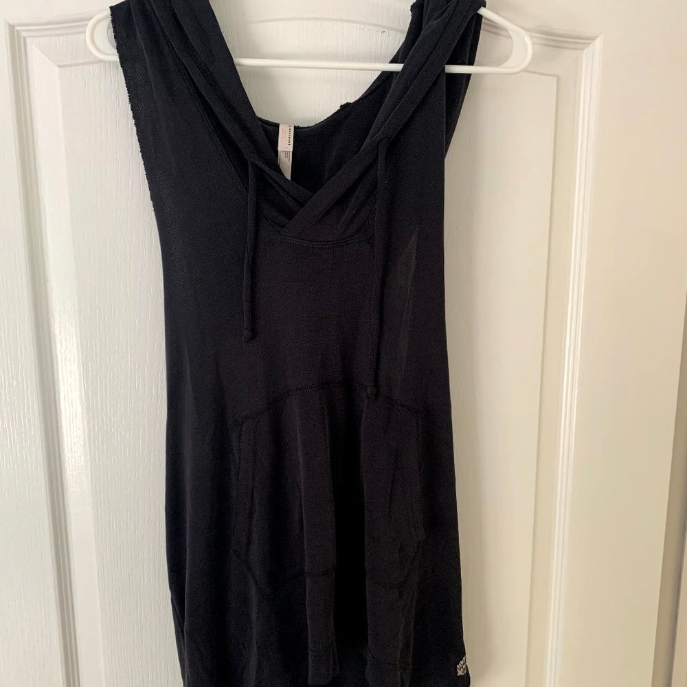 FP Movement Black Hooded Tank Top Sweatshirt Small